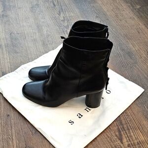 Sandro Black Leather Boots sz 39
